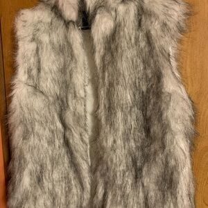 Black and white ire fur vest